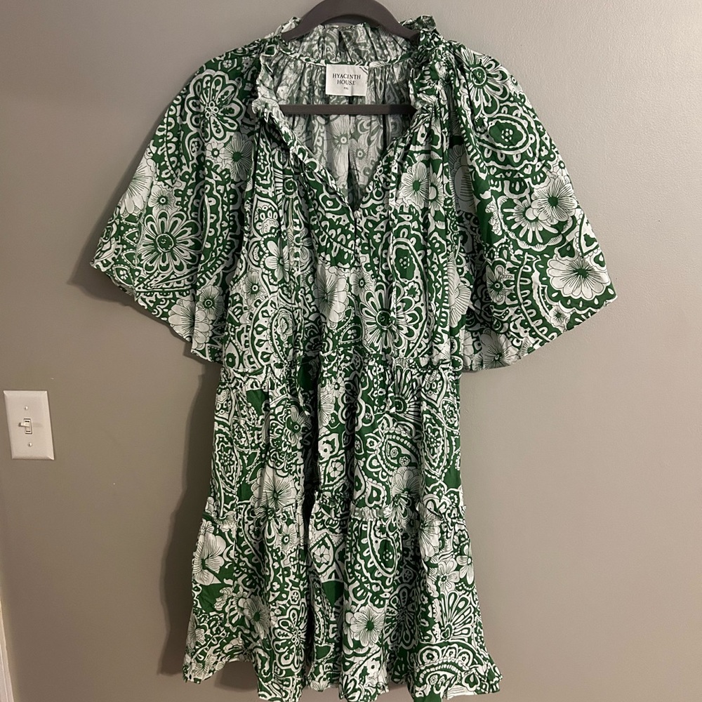 Tuckernuck Hyacinth House Green and White Floral Mini Dress